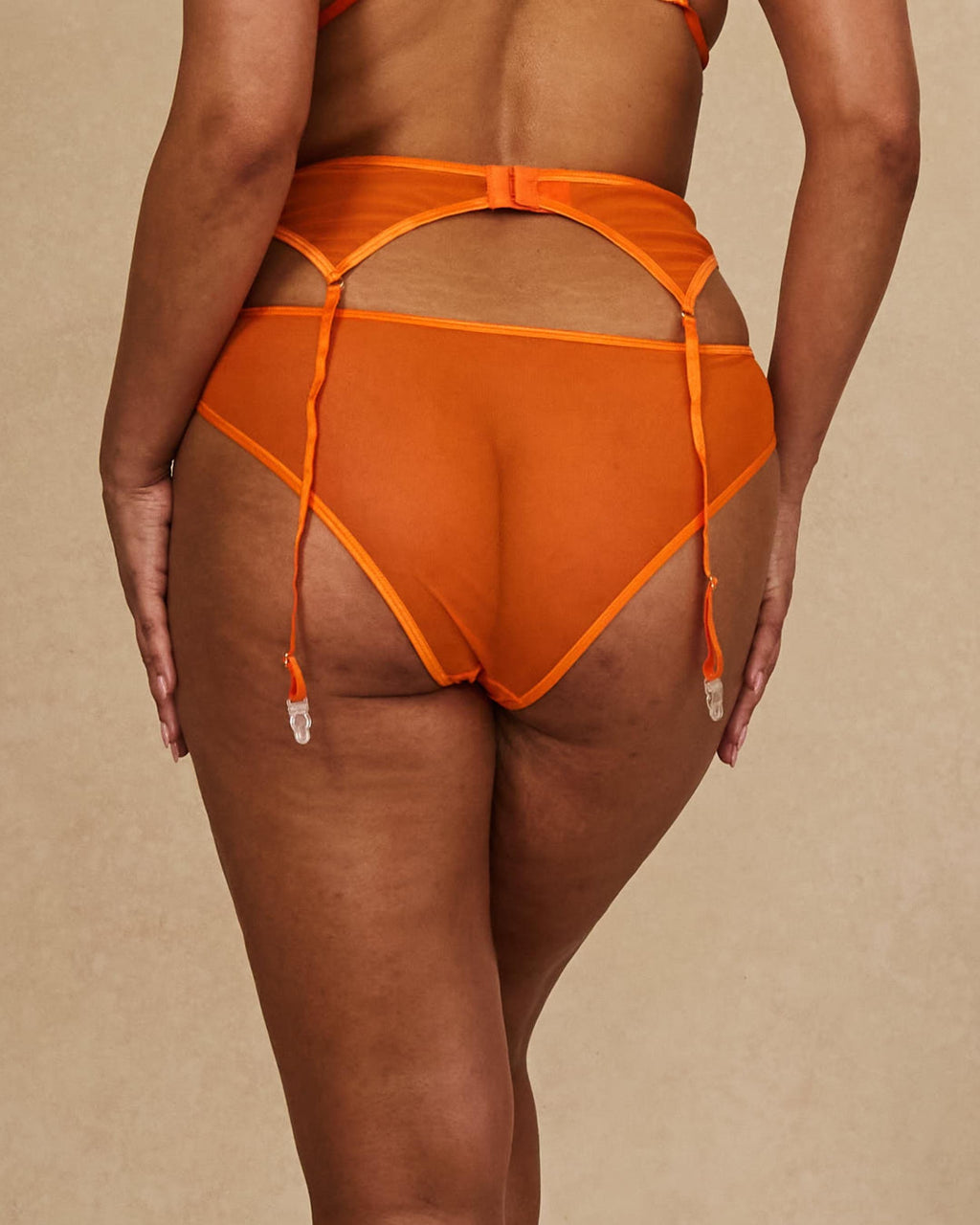 Sunset Soiree Embroidered Longline Suspender Belt & Full Brief