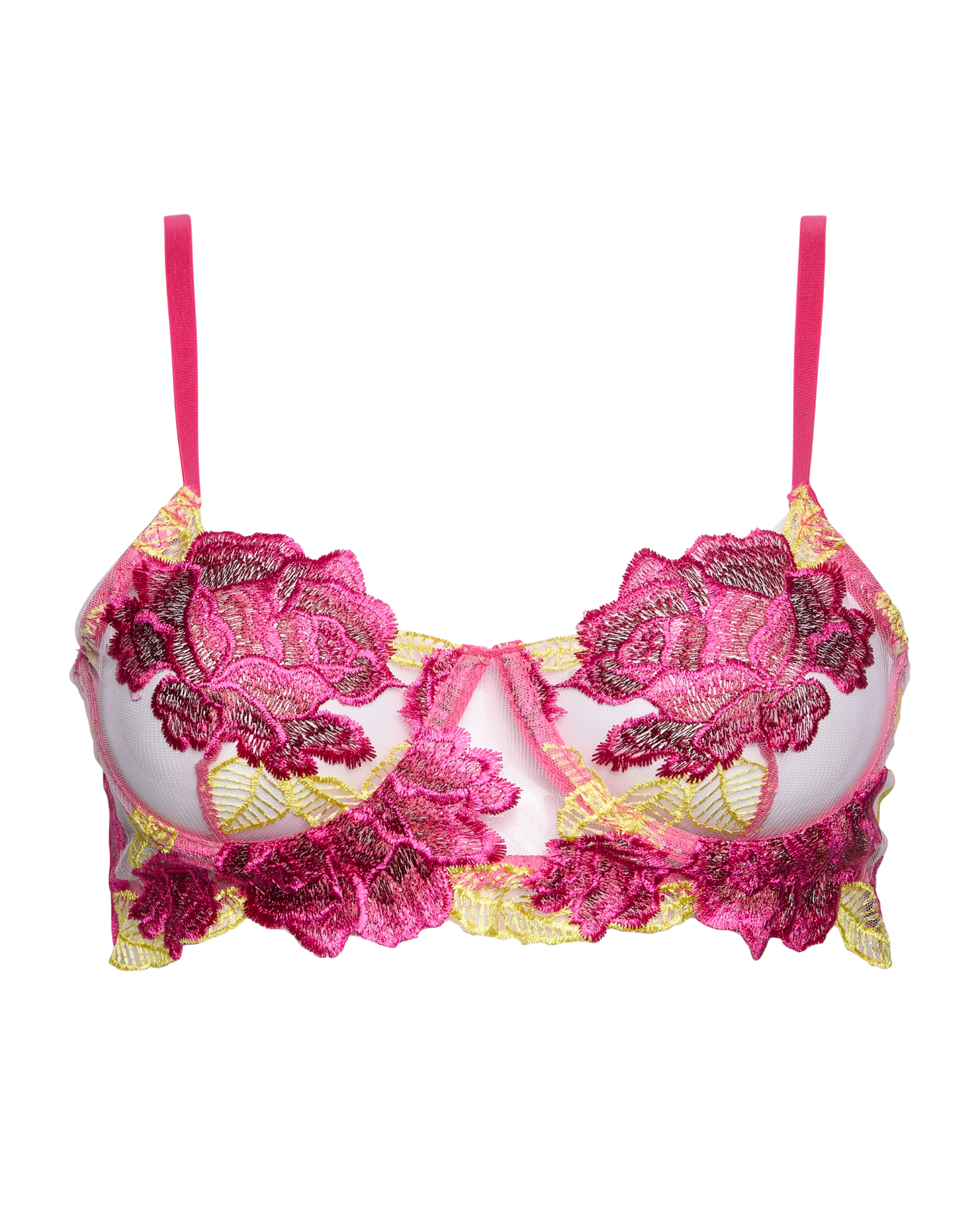 Pink Dream Embroidered Balcony Bra