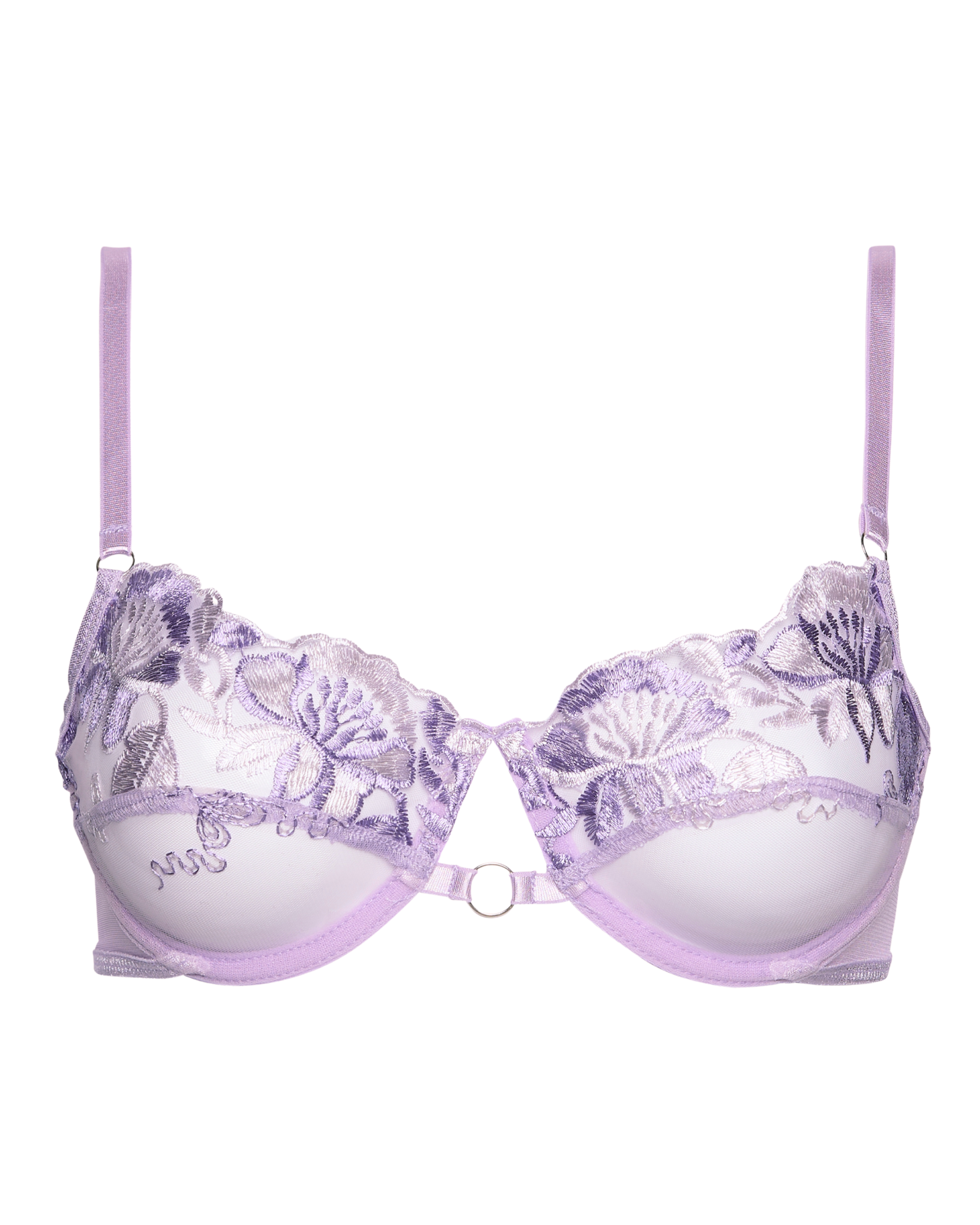 Lilac Frost Embroidered Mesh Balcony Bra