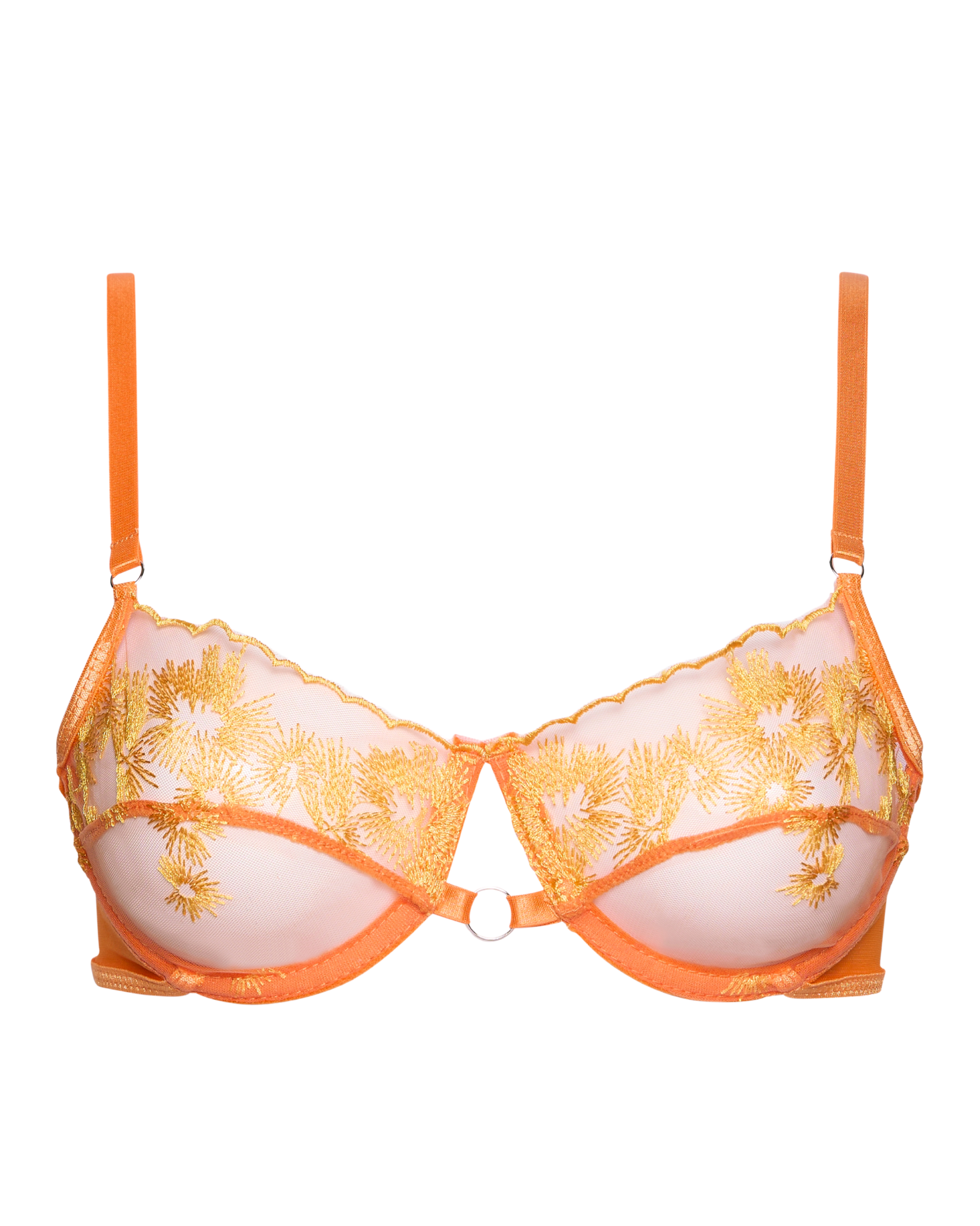 Maple Spice Embroidered Mesh Balcony Bra