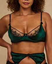 Forest Fantasy Embroidered & Satin Balcony Bra
