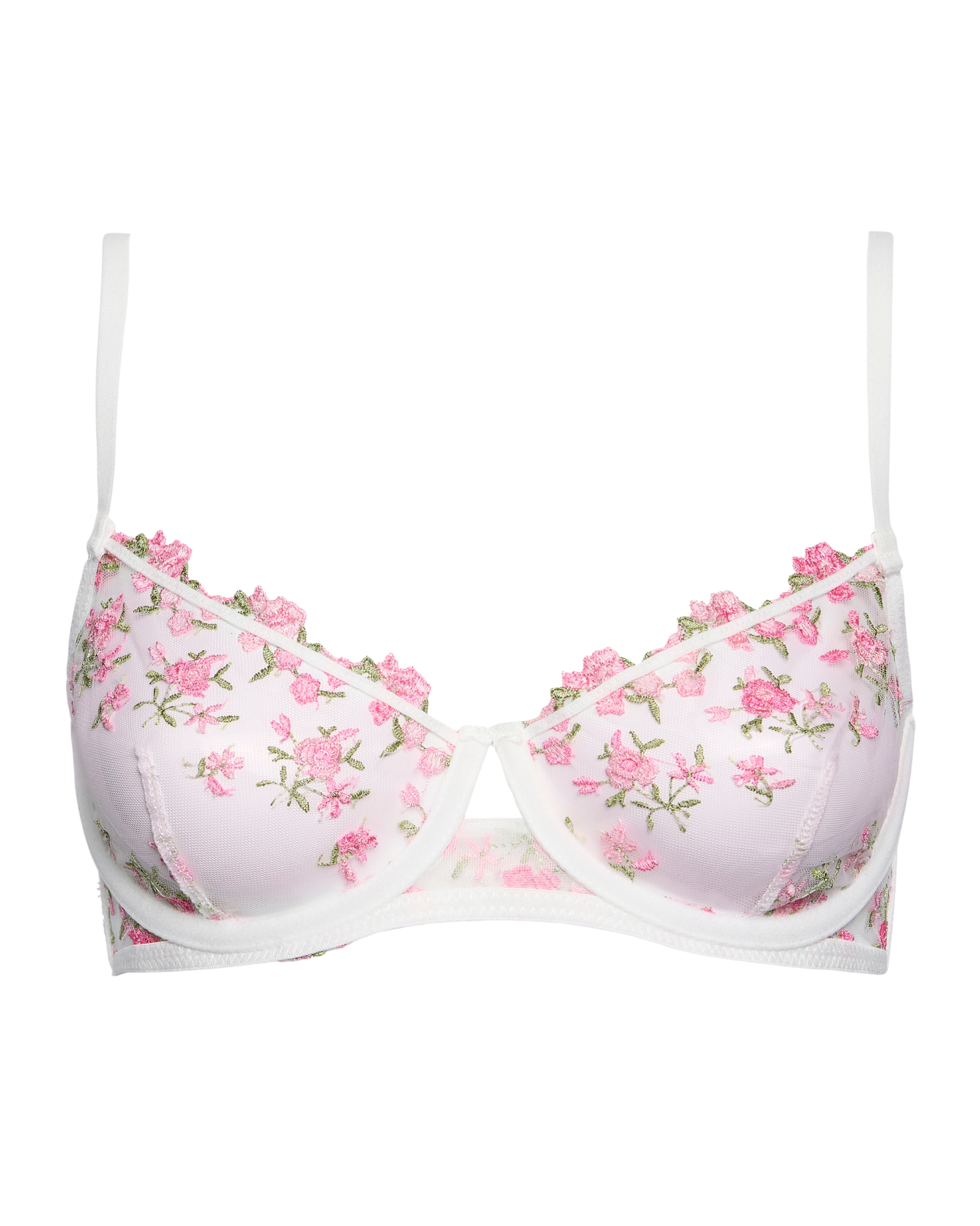 Ignite Your Spark Embroidered Mesh Balcony Bra